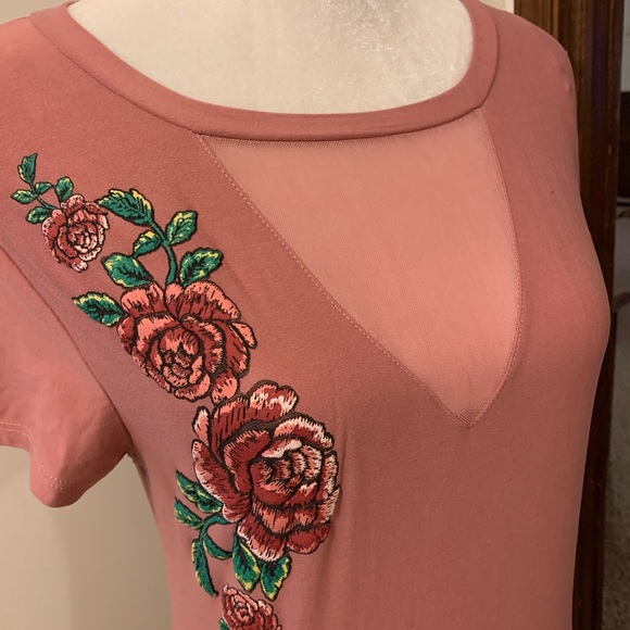 Dusty Rose soft t-shirt dress - Picture 2 of 2